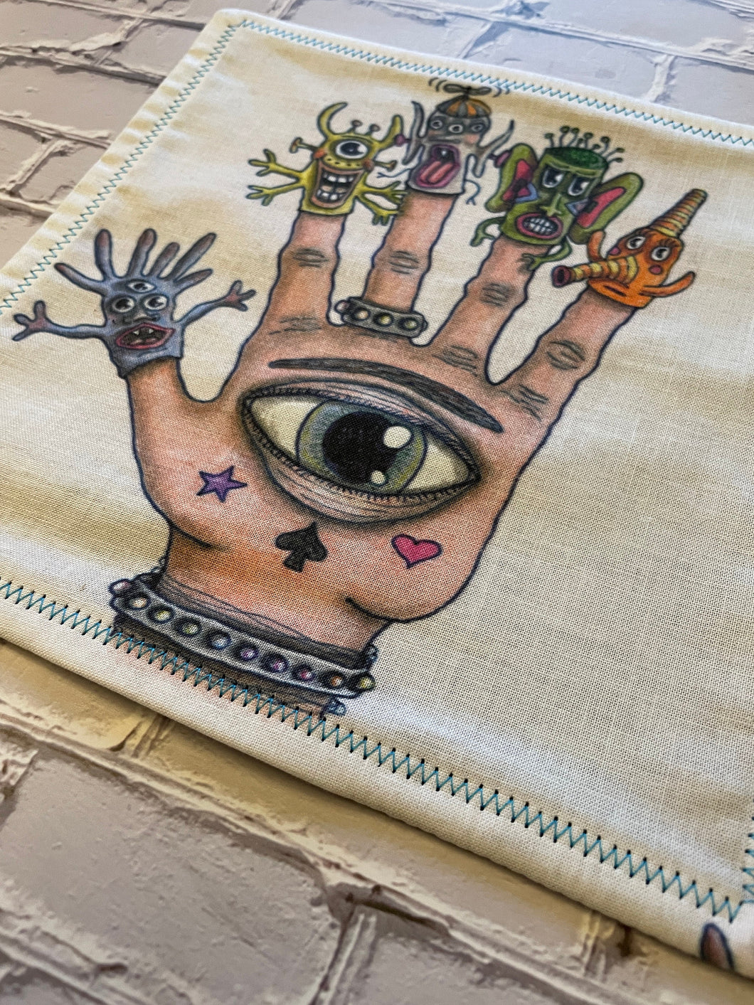 EDC Hank Limited Edition | EDC Gear Hankerchief | Hank for Bag, Pouch, Or Tray | Finger Puppet Third Eye |  Everyday Carry Handkerchief