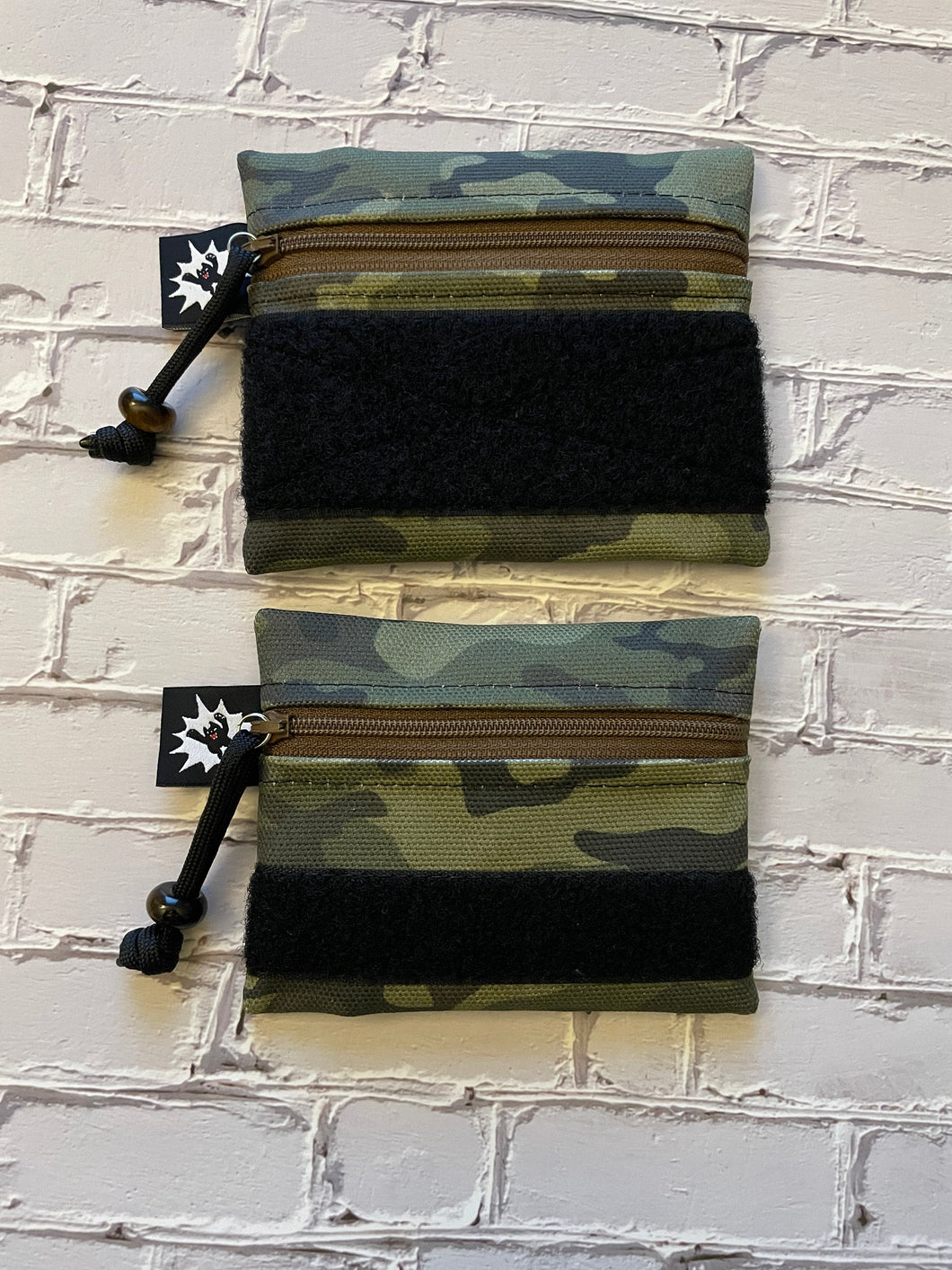 Waxed Canvas EDC Pouch | Mini Pouch | Small Zipper Wallet | Everyday Carry Bag | Hook and Loop Pouch | EDC Gear | Camo Canvas