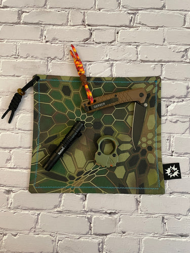 EDC Hank Limited Edition | EDC Gear Hankerchief | Green Camo  Hank for Bag, Pouch, Or Tray | Military Hunter | Everyday Carry Handkerchief