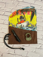 Load image into Gallery viewer, EDC Tool Roll | Waxed Canvas Tool Pouch | Every Day Carry Gear | Pocket Organizer | EDC Knife Roll | Pocket Dump Display Hank | Cat Pirate
