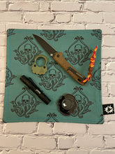 Load image into Gallery viewer, EDC Hank | Handkerchief for Every Day Carry | EDC Gear | Hank For EDC Organizer Pouch | Paracord | Lovecraft Steampunk | Teal Cthulhu
