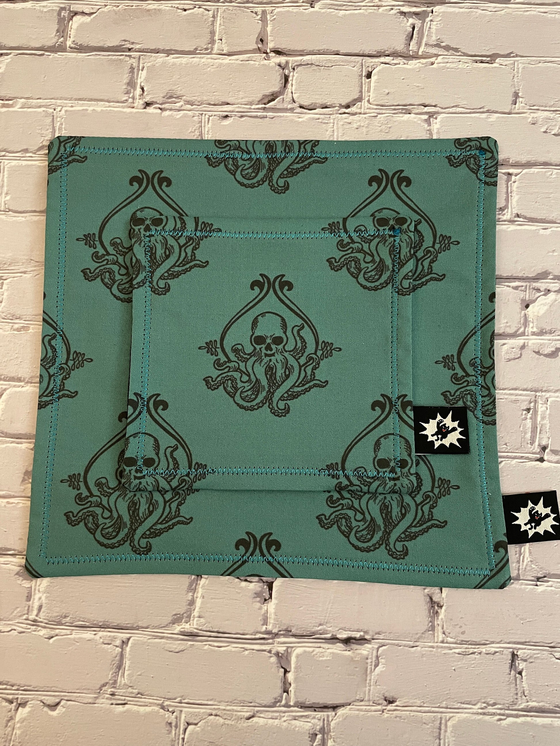 EDC Hank | Handkerchief for Every Day Carry | EDC Gear | Hank For EDC Organizer Pouch | Paracord | Lovecraft Steampunk | Teal Cthulhu