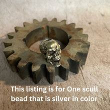 Load image into Gallery viewer, Punk Scull EDC Knife Paracord Bead | Brass Bead | EDC Gear | Everyday Carry | Hank Bead | Large Hole Bead | Horror Biker Large Scull Bead
