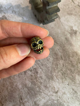 Load image into Gallery viewer, Shrunken Scull EDC Knife Paracord Bead | Brass Bead | EDC Gear | Everyday Carry  Hank Bead | Large Hole Bead | Steam Punk Gold Silver Horror
