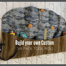 Load image into Gallery viewer, EDC Tool Roll | Waxed Canvas Tool Pouch | Every Day Carry Gear Bag | Edc Pocket Organizer | Knife Roll | Pocket Dump Display Hank | Custom
