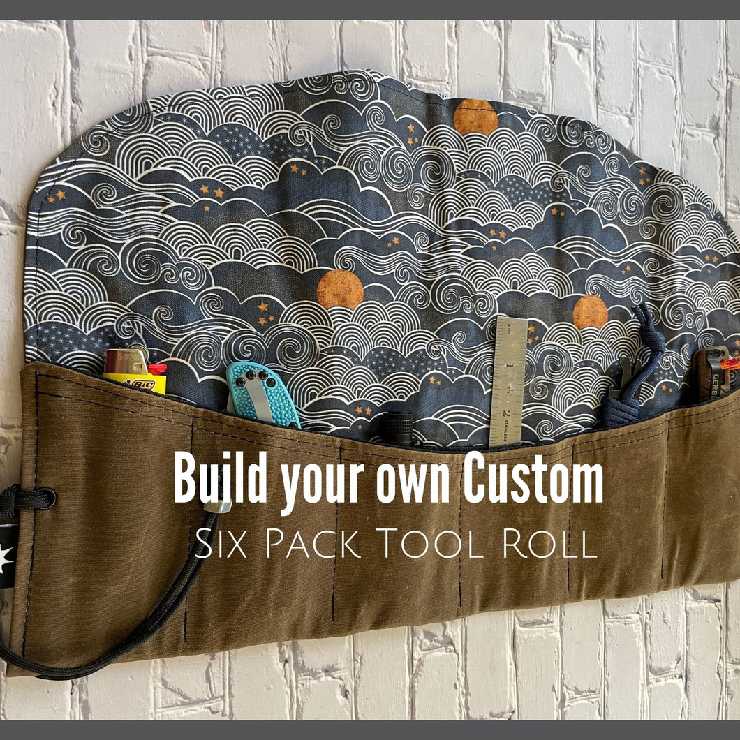EDC Tool Roll | Waxed Canvas Tool Pouch | Every Day Carry Gear Bag | Edc Pocket Organizer | Knife Roll | Pocket Dump Display Hank | Custom