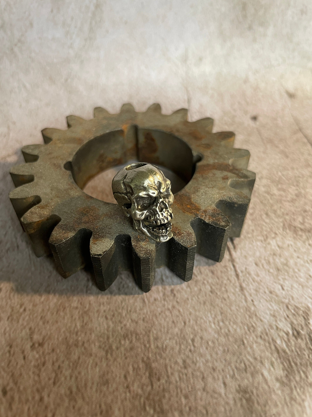 Punk Scull EDC Knife Paracord Bead | Brass Bead | EDC Gear | Everyday Carry | Hank Bead | Large Hole Bead | Horror Biker Large Scull Bead