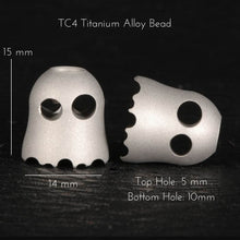 Load image into Gallery viewer, Boo EDC Knife Paracord Bead | Ending Bead | DIY EDC Gear | Everyday Carry | Hank or Zipper | Large Hole Knuck | Titanium Alloy Ghost Bead
