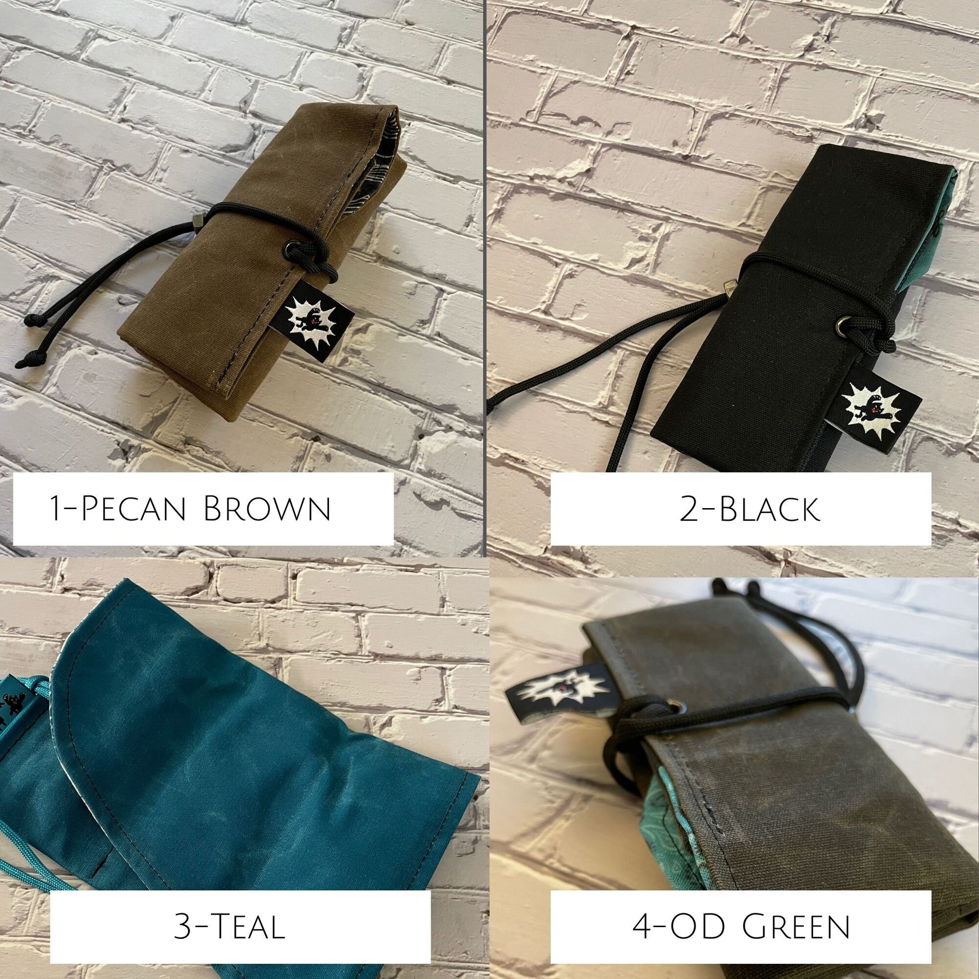 EDC Tool Roll | Waxed Canvas Pouch | Every Day Carry Gear Bag | Pocket Organizer | Knife Roll | Pocket Dump Display Hank | Custom Three Pack
