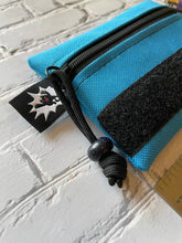 Load image into Gallery viewer, Otter Tex and Velcro Mini Pouch- Blue with Velcro Options
