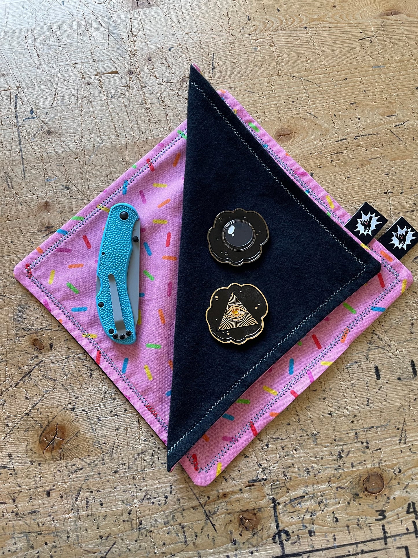 EDC Hank Set | Handkerchief for Every Day Carry | Gear for EDC Organizer Pouch | Gift Set | Pocket Dump Combo Pack | Donut Dessert Warrior