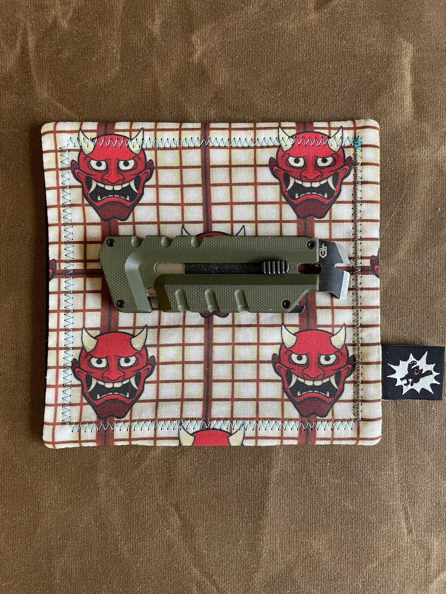 EDC Hank | Handkerchief Every Day Carry | EDC Gear | Hank For EDC Organizer Pouch | Cloth Tray | Flannel or Micro Fiber | Demon Devil Plaid