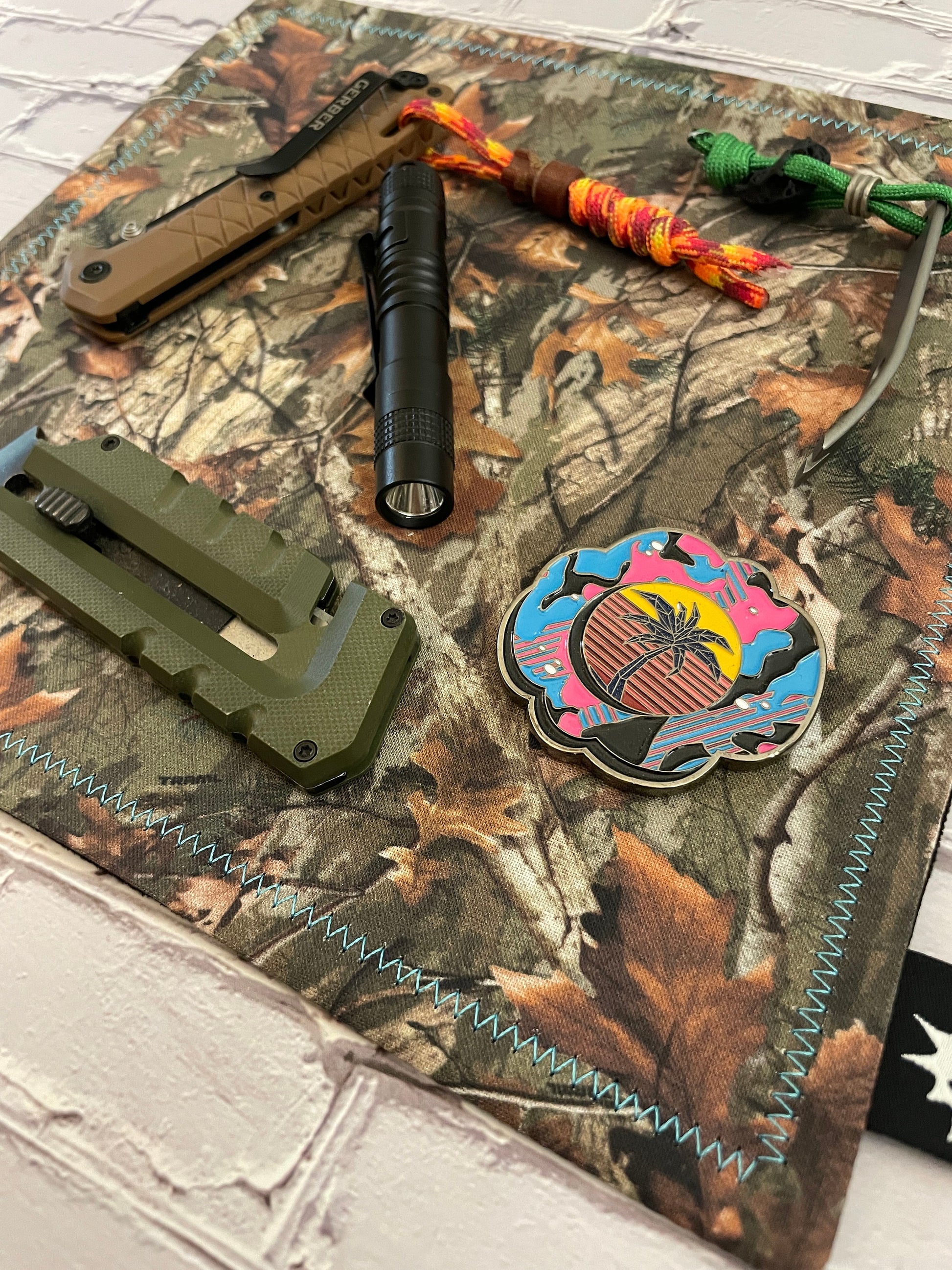 EDC Hank | Handkerchief for Every Day Carry | EDC Gear | Hank For EDC Organizer Pouch | Cloth Edc Tray | Paracord | Mossy Oak