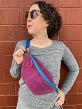 Load image into Gallery viewer, Fuchsia Waxed Canvas Sling Bag
